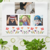 お最高の母さん花4 Photo Collage Keepsake キッチンタオル (折り畳み)