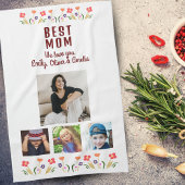 お最高の母さん花4 Photo Collage Keepsake キッチンタオル