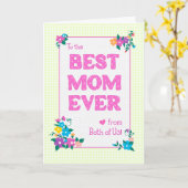 お最高の母さん2人のカードから母の日 カード (黄色い花)