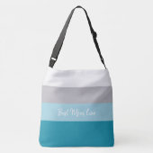 お最高の母さん、お名前または文字のパタストライプのーン クロスボディバッグ (裏面)