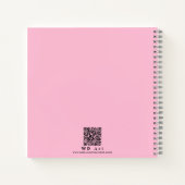 「お最高の母さん」エレガント、ピンク色の可愛い白ハート ノートブック (裏面)