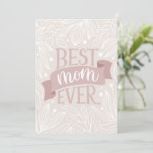 お最高の母さん。ピンクのフローラレタリング母親の日 シーズンカード (スタンド正面)