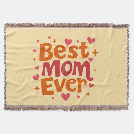 お最高の母さん – 居心地の良い、温かい、愛に満ちた！ スローブランケット (正面)
