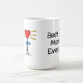"お最高の母さん"赤い心花マグカップ コーヒーマグカップ (中央)