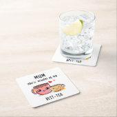 お最高の茶のパーソナライズされた贈りおもしろい物お母さんの日 スクエアペーパーコースター (インサイチュ)