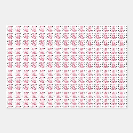 お月さまとお返し(3枚) ラッピングペーパーシート (正面3)