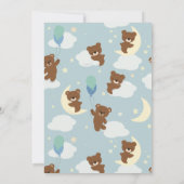 お月さまとクマの赤ちゃんのお祝い招待状 (裏面)