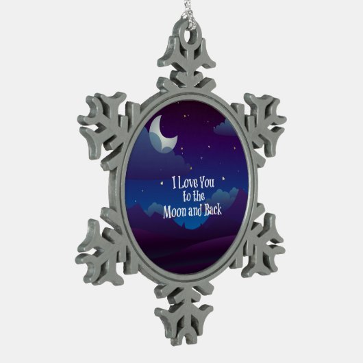 お月さまと裏さまを愛する藍 スノーフレークピューターオーナメント (左)