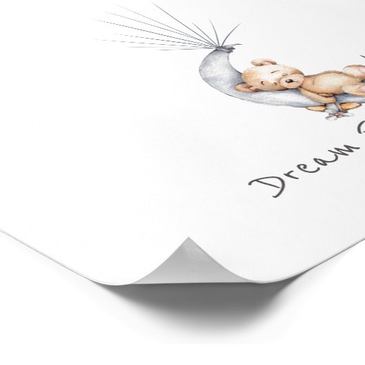 お月さまと赤ちゃんクマのゲストブック ポスター (角)