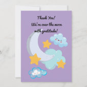 お月さまにふたつ かわいい誕生日写真感謝カード 招待状 (正面)