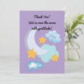 お月さまにふたつ かわいい誕生日写真感謝カード 招待状 (スタンド正面)