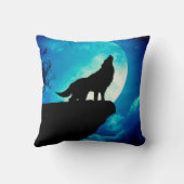 お月さまに向かって遠吠えする狼 クッション (裏面)