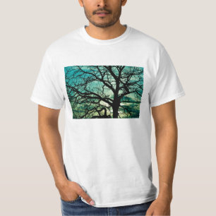 お月さまはどんなに焼きもち焼いているの?木のシルエット Tシャツ