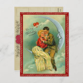 お月さまへバレンタインデーのはがき シーズンポストカード (正面/裏面)