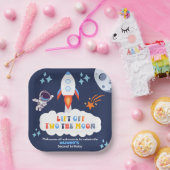 お月さまへ飛び立つ少年 ロケット打ち上げ 2歳の誕生日 ペーパープレート (パーティー)