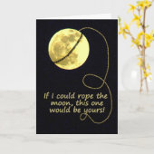 お月さまを縄で縛る – 愛してる! カード (黄色い花)