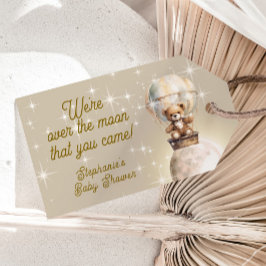 お月を超えたテディベア 天体ベイビーシャワー ギフトタグ