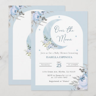 お月を超えたベイビーシャワーの招待状 招待状