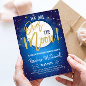 お月を超えて ギャラクシー スペースをテーマにしたベビーシャワー 招待状