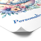 お月様で眠るかわいい赤ちゃん鳥のポスター ポスター (角)