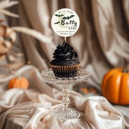 お月様とこうもりがキュートなベイビー ハロウィン おしゃれなベビーシャワー スクエアシール