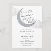 お月様と一緒にあなたに恋焦がれて　ベイビー ムーンとスタースパークル 招待状 (正面/裏面)