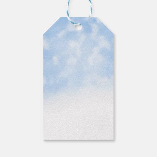 お月様と星のブルーゴールドベイビーシャワー ギフトタグ (裏面)