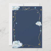 お月様と星のベビーシャワー 手描き リボン付き 招待状 (裏面)