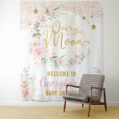 お月様と星の優しい花の女の子のウェルカム タペストリー (インサイチュ)