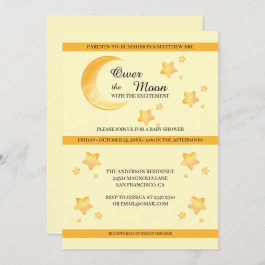 お月様と星の招待状 招待状 (正面/裏面)