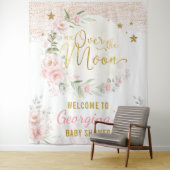 お月様と星の花のベビーガール歓迎 タペストリー (インサイチュ)