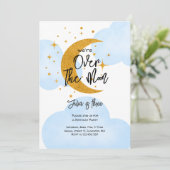 お月様に夢中な輝くお月様の子供の誕生日 招待状 (スタンド正面)