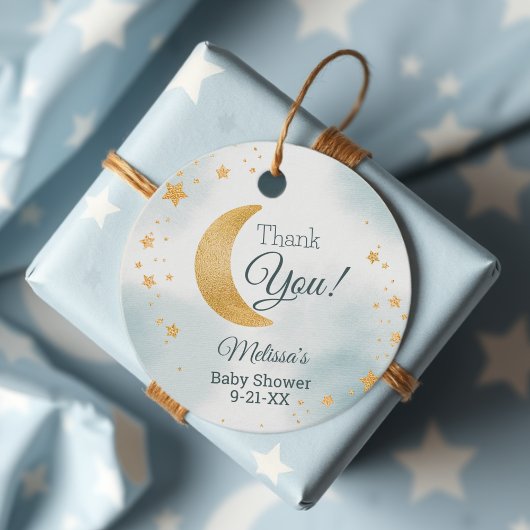 お月様に夢中 スイート サンクスベビーシャワー フェイバータグ
