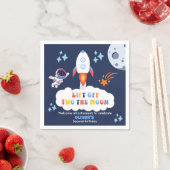 お月様へ飛び立つ少年 宇宙ロケット 2歳の誕生日 スタンダードカクテルナプキン (インサイチュ)