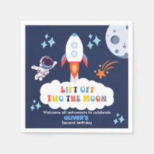 お月様へ飛び立つ少年 宇宙ロケット 2歳の誕生日