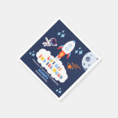 お月様へ飛び立つ少年 宇宙ロケット 2歳の誕生日 スタンダードカクテルナプキン (角)