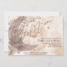 お月様をこえて　ジェンダー ニュートラル ベビーシャワーのご招待 招待状
