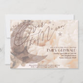 お月様をこえて　男女問わず赤ちゃんのお祝いパーティーへご招待 招待状 (正面)