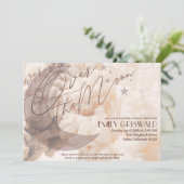 お月様をこえて　男女問わず赤ちゃんのお祝いパーティーへご招待 招待状 (スタンド正面)