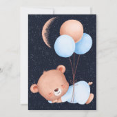 お月様を超えたテディベア　セージグリーン　ベイビーシャワー 招待状 (裏面)