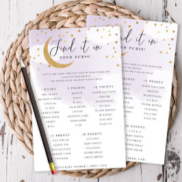 お月様を超えたパープル財布ハントシャワゲームカード チラシ