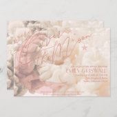 お月様を超えたベイビーシャワーのご招待 招待状 (正面/裏面)