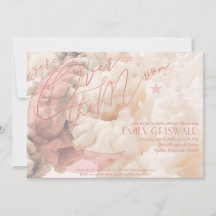 お月様を超えたベイビーシャワーのご招待