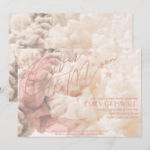 お月様を超えたベイビーシャワーのご案内 招待状 (正面/裏面)