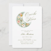 お月様を超えたワイルドフラワーベイビーシャワー 招待状 (正面)