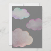 お月様を超えた美しいパステルカラーの子供の誕生日 招待状 (裏面)