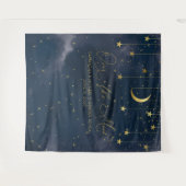 お月様を超えての背景, ベビーシャワーの背景, ネイビー タペストリー (正面(横))