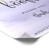 お月様を超えて パープル ベビーシャワー ゲストブック ポスター (角)