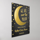 お月様を超えて | ベビーシャワー 本物のホイル ウェルカムサイン 箔ポスター (レイダウン)