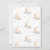 お月様を超えて 金の星 ブルーベイビーシャワー 招待状 (裏面)